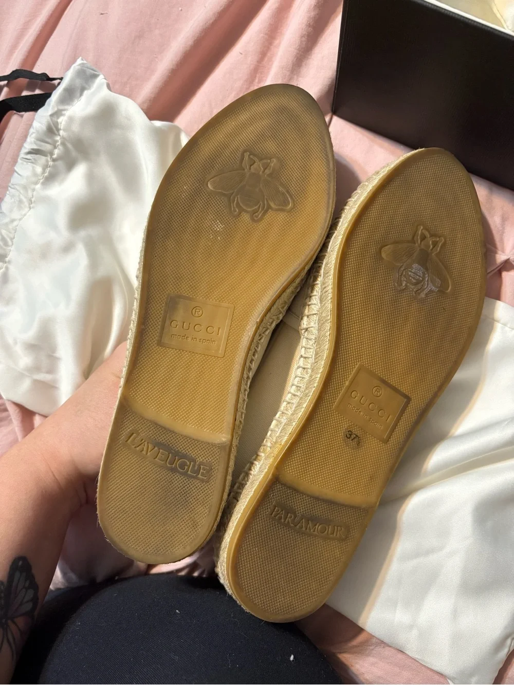 Gucci Cream and Black Branded Card with Barcode